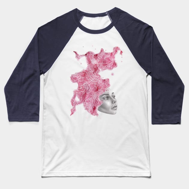 Strange Lady - Pink Baseball T-Shirt by ToothandArrowCo